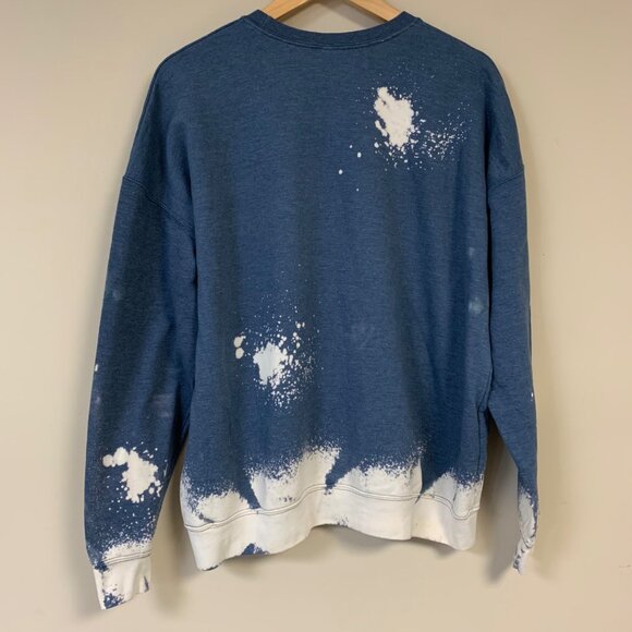 Mama Heart Sweatshirt Womens XL Embroidered Bleached Sweatshirt Tie Dye Pullover - Picture 5 of 5